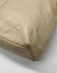 Coach Leather Snakeskin Emboss Beige Large Tote - F19696