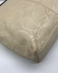 Coach Leather Snakeskin Emboss Beige Large Tote - F19696