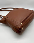 Lodis Brown Pebbled Leather Kiera Shoulder Bag
