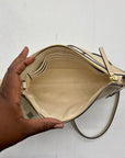 Tory Burch Cream Pebbled Leather Kira Crossbody Bag