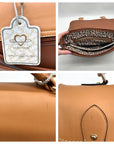 Move & Moda Brown Faux Leather Convertible Work Briefcase Crossbody