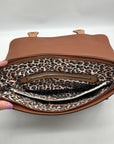 Move & Moda Brown Faux Leather Convertible Work Briefcase Crossbody