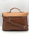 Move & Moda Brown Faux Leather Convertible Work Briefcase Crossbody