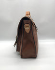 Move & Moda Brown Faux Leather Convertible Work Briefcase Crossbody