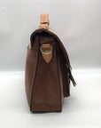 Move & Moda Brown Faux Leather Convertible Work Briefcase Crossbody