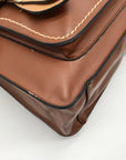 Move & Moda Brown Faux Leather Convertible Work Briefcase Crossbody