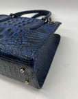 Brahmin Blue Leather Caim Melbourn Satchel bag