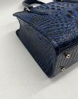 Brahmin Blue Leather Caim Melbourn Satchel bag