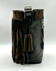 Coach Grey Leather And Suede Fringe Shoulder Bag