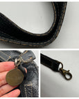 Pulicati Black Pebbled Leather Convertible Satchel Bag