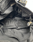 Pulicati Black Pebbled Leather Convertible Satchel Bag