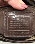 Coach Brown & Tan Jacquard Canvas Signature Stripe Crossbody Bag F28502