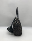 Coach Black And Grey Jacquard Canvas Mini Kelsey Satchel