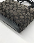 Coach Black And Grey Jacquard Canvas Mini Kelsey Satchel