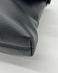 Tory Burch Black Pebbled Leather Bombe Fold-Over Clutch/Crossbody Bag