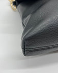 Tory Burch Black Pebbled Leather Bombe Fold-Over Clutch/Crossbody Bag