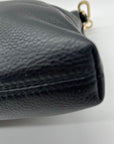 Tory Burch Black Pebbled Leather Bombe Fold-Over Clutch/Crossbody Bag