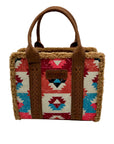 Wrangler Multicolor Fabric Aztec Sherpa Trim Satchel Bag