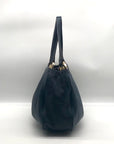 Michael Kors Navy Blue Pebbled Leather Fulton East West Tote