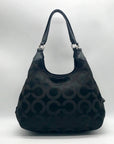 Coach Black Signature Cavas Hobo Bag 21125