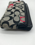 Coach Black Monogram Jacquard Canvas Wristlet