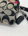 Coach Black Monogram Jacquard Canvas Wristlet