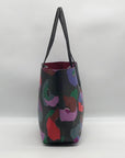 Kate Spade Black Leather Molly Floral Collage Tote Bag
