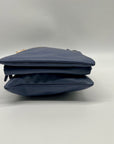 Giani Bernini Blue Pebble Leather Triple Zip Dasher Crossbody Bag