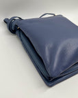 Giani Bernini Blue Pebble Leather Triple Zip Dasher Crossbody Bag