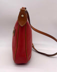 Dooney & Bourke Red & Brown Pebbled Grain Pocket Crossbody