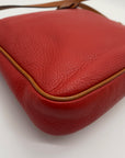 Dooney & Bourke Red & Brown Pebbled Grain Pocket Crossbody