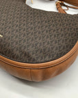 Michael Kors Brown Monogram Canvas Lydia Hobo Shoulder Bag