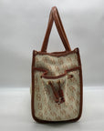 Dooney & Bourke Yellow/ Brown Monogram Canvas Tote With Wallet And Eyeglass Case