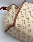 Dooney & Bourke Yellow/ Brown Monogram Canvas Tote With Wallet And Eyeglass Case