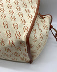 Dooney & Bourke Yellow/ Brown Monogram Canvas Tote With Wallet And Eyeglass Case