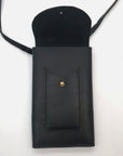 Noonday Collection Black Leather Briana Crossbody Phone Case