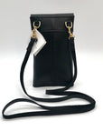 Noonday Collection Black Leather Briana Crossbody Phone Case
