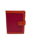 Coach Signature Embossed Leather Pink & Orange Bifold Wallet