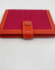 Coach Signature Embossed Leather Pink & Orange Bifold Wallet