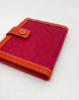 Coach Signature Embossed Leather Pink & Orange Bifold Wallet