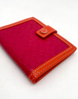 Coach Signature Embossed Leather Pink & Orange Bifold Wallet