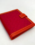 Coach Signature Embossed Leather Pink & Orange Bifold Wallet