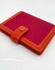 Coach Signature Embossed Leather Pink & Orange Bifold Wallet