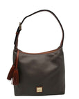 Dooney & Bourke Gray Pebbled Grain Leather Paige Sac Shoulder Bag