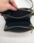 Michael Kors Black Leather Fulton Crossbody Bag
