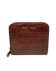 Mui Mui Brown Crocodile Print Wallet