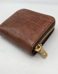 Mui Mui Brown Crocodile Print Wallet