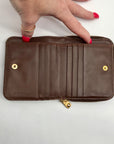 Mui Mui Brown Crocodile Print Wallet