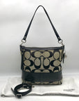 Coach Gray & Black Jacquard Canvas Signature Logo Shoulder Bag 12825