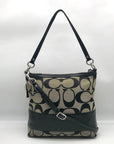 Coach Gray & Black Jacquard Canvas Signature Logo Shoulder Bag 12825